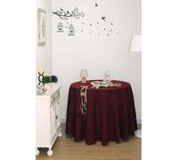 LaFábricadelasTelas - Falda o Ropa de Mesa Camilla Redonda Otoño-Invierno Chenilla Hecho en España algodón, Faldón Faldilla enagüilla (60-70-80-90-100 cm diámetro) (Granate, 80 Diámetro Redonda)