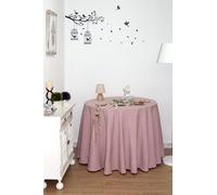 LaFábricadelasTelas - Falda o Ropa de Mesa Camilla Redonda Otoño-Invierno Chenilla Hecho en España algodón, Faldón Faldilla enagüilla (60-70-80-90-100 cm diámetro) (Rosa, 90 Diámetro Redonda)