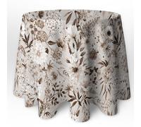 LaFábricadelasTelas - Falda o Ropa de Mesa Camilla Redonda Primavera Verano Loneta Estampada Flores algodón, Faldón Faldilla enagüilla