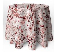 LaFábricadelasTelas - Falda o Ropa de Mesa Camilla Redonda Primavera Verano Loneta Estampada Flores algodón, Faldón Faldilla enagüilla