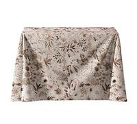 LaFábricadelasTelas -Falda,Ropa de Mesa Camilla Rectangular Primavera Otoño Loneta Estampada Flores algodón, Faldón Faldilla enagüilla. (60x110cm, 70x120cm) (Marrón, Rectangular 60x110 cm)
