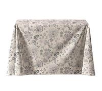 LaFábricadelasTelas -Falda,Ropa de Mesa Camilla Redonda Flores Color Gris y Beige.Primavera-Verano Loneta Estampada algodón, Faldón Faldilla enaguilla Redonda y Rectangular. (Rectangular 70x120cm)