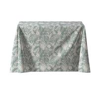 Lafábricadelastelas-Hecho en España.Falda de Mesa Camilla Rectangular, Loneta Estampada con Flores y Hojas.Agua Marina y Gris -Primavera-Verano. Enaguilla, faldón (Agua Marina, Rectangular 60x110 cm)