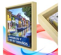 lafabricadelcuadro® Marco flotante o Caja Americana para lienzos, tablas, fotos, azulejos. Cuadro (1F-22X16 cm, 256 CRUDO + 1 cm de separación)