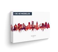 Lafabricadelcuadro® Tapa Contador de Luz Decorativa - Cuadro Cubre Contador Eléctrico en Madera MDF - Disponible en 40 Diseños y 2 Tamaños - Medida Externa (SK Valencia, 54X37 cm)