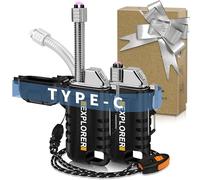 lafagiet Encendedor recargable USB C, cuello flexible de 360grados, resistente al viento y al agua, encendedores de arco eléctrico para velas, camping (F37-BK)