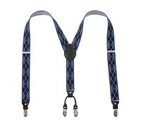Lafayon Tirantes para Hombre 4 Clips Y-Back 3,5 cm de Ancho Tirantes Elásticos Ajustables y Resistentes con Clips Metálicos Fuertes