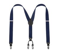 Lafayon Tirantes para Hombre 4 Clips Y-Back 3,5 cm de Ancho Tirantes Elásticos Ajustables y Resistentes con Clips Metálicos Fuertes