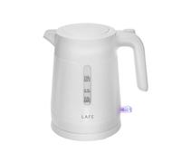 Lafe Essential S hervidor eléctrico 1L 1500W blanco | cocción rápida filtro de sedimentos base giratoria 360 calentador de placa apagado automático