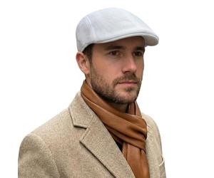 Lafefe Gorras Planas para Hombre, Blanco, Talla única