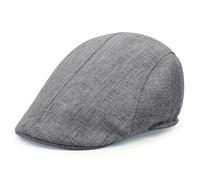 Lafefe Gorras Planas para Hombre, Boina Irlandesa hacia adelante, Sombrero de Lino de Tendencia Casual, Gris, Talla única