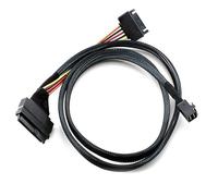Lafeier Cable mini SAS HD integrado de 12 G a U.2 / SFF-8643 SFF-8639 de 0,5 m con fuente de alimentación SATA de 15 pines, apto para SSD
