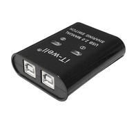 Lafeier Dispositivo USB para compartir impresora, 2 en 1 salida, 2 puertos, manual, Kvm, conmutación, convertidor concentrador, color negro
