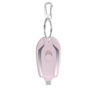 Lafeier Mini cargador portátil de 1200 mAh, llavero Powerbank para teléfono móvil, batería externa de repuesto para smartphone, tipo C, color rosa