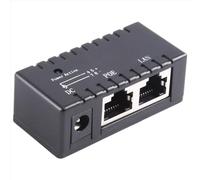 Lafeier Poe Splitter Inyector Rj45 DC 5,5 mm x 2,1 mm Conector adaptador pasivo de entrada para cámara de red IP (negro)