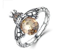 Lafeil Anillo Abejorro Plata Ley 925 Hipoalergénico Retro Serie Insectos Navidad Lindo Anillo Apilamiento Regalo Joyería Personalizada,7