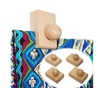 laffeya Abrazaderas de tapiz, 4 clips de madera para colgar alfombras, colgador de pared para colgar en la pared y exhibir, ganchos de madera para mantas (haya 4)