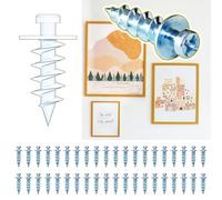 laffeya Kit para colgar cuadros, ganchos de tornillo de garra de oso de doble cabeza, colgador de cuadros de yeso para colgar relojes y más arte de pared (plata, 0.8 pulgadas)