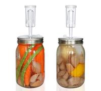 laffeya Tapas de fermentación, kit de fermentación, 2 tarros de masón, 2 cierres de aire para fermentación, 4 ojales, kit de fermentación para hacer salsa picante, pepinillos y kombucha (tarros no