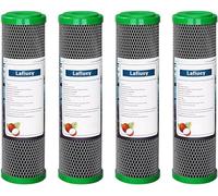 Lafiucy Filtro de agua de carbón activado de cáscara de coco de 5 micras y 10 pulgadas, CTO, paquete de 4, compatible con el sistema de filtración bajo el fregadero y la encimera del hogar