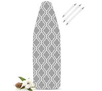 LaFleurs Funda Tabla de Planchar 120x45, Algodón Funda Plancha Universal Ajustable para Plancha de Vapor, Funda Mesa Plancha para 120-125cm x 38-45cm Tabla de Planchar, Planchado Rápido, L