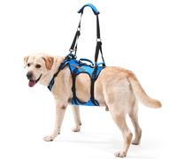 Lafoty arnés Elevador para Perros Grandes, arnés de Soporte Corporal Completo con 3 Asas y Correa para Hombro, Ayuda de Movilidad para Perros Mayores con Artritis, escaleras, Azul, L