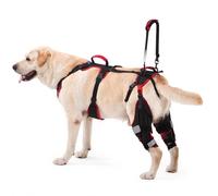 Lafoty Genouillère pour Chien A CL pattes arrière, Lot de 2 - Support robuste et réglable Avec poignée et sangle d’épaule pour Chiens de Grande Taille, arthrose et récupération, Noir, L