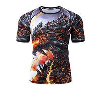 LAFROI Camisa de compresión de Manga Corta UPF 50+ Baselayer Performance para Hombre CLY08D Melted Wings M