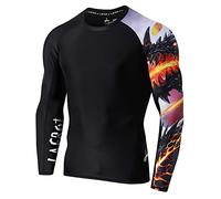 LAFROI - Camiseta de Neopreno Protectora, de compresión, para Hombre, Manga Larga, UPF 50+, Ajustada, Modelo CLYYB (Asym Melted Wings,XXL)