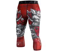 LAFROI Men's Compression Fit 3/4 Tights Leggings with Pcoket/Non-Pocket-YSK10 Warrior Size XXXL