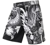 LAFROI Pantalones Cortos de Entrenamiento para Hombre, MMA Cross-Training, con cordón-QJK06 Dragon Size LG