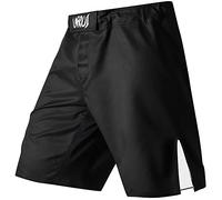 LAFROI Pantalones Cortos de Entrenamiento para Hombre, MMA Cross-Training, con cordón y Bolsillo (Black,XL)