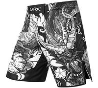 LAFROI Pantalones Cortos de Entrenamiento para Hombre, MMA Cross-Training, con cordón y Bolsillo (Dragon,XL)