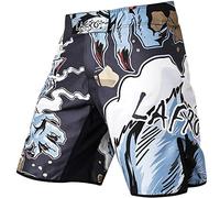 LAFROI Pantalones Cortos de Entrenamiento para Hombre, MMA Cross-Training, con cordón y Bolsillo (LA Werewolf,XL)