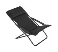 Lafuma Mobilier Tumbona, Plegable y Ajustable, Transabed, Air Comfort, Negro (Acier), LFM2853-6135