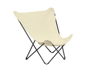 Lafuma Silla para tomar el sol Popup XL Seville Ecru/blanco