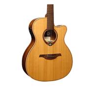 LAG Guitarra Acústica Auditorium Slim Cutaway Red Cedar con Electrónica Fishman Clásica II Natural