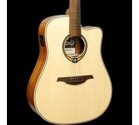 LAG Guitarra Acústica Dreadnought Cutaway A/E Tramontane 88 - Natural Abeto Engelmann Macizo Khaya Bronce Stage LAG
