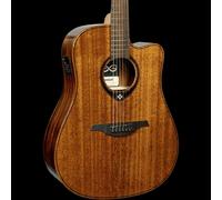 LAG Guitarra Acústica Dreadnought Cutaway A/E Tramontane 98 - Tapa de Caoba Maciza con Electrónica Stage LAG