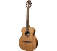 LAG Guitarra Acústica Escapade Nylon A/E- Natural Travel Clásica Electrocústica, Tapa Cedro Rojo Macizo, Acabado Satinado