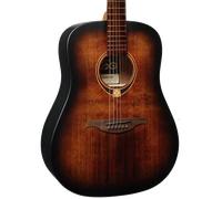 LAG Guitarra Acústica Folk Dreadnought Tramontane 70 - Tapa Maciza Abeto Engelmann, Cuerpo Sapelli, Acabado Satinado Burst, 6 Cuerdas