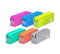 Lagart Portatodo Silicona Rectangular Doble Cremallera 329275 - Estuche suave para niño/niña, colores surtidos