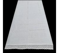 LAGARTERANA Cortinas Blancas con ollaos u Ojales Listas para Colgar con puntillas y vainicas. (150 x 180 cm.)