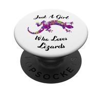 Lagartija Just A Girl Who Loves Lizards Outfit Lizard Lover PopSockets PopGrip Adhesivo