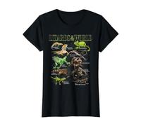 Lagarto Animales del Mundo Educativo Reptil Lagarto Amante Camiseta gráfica económica, Mujer, Negro, M
