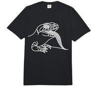 Lagarto Azul Arte Lineal Amante Reptiles Comfort Colors Adult Heavyweight T-Shirt