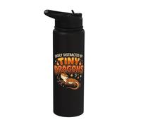 Lagarto dragón barbudo fácilmente distraído por pequeños dragones Stainless Steel Insulated Water Bottle