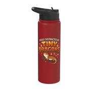 Lagarto dragón barbudo fácilmente distraído por pequeños dragones Stainless Steel Insulated Water Bottle