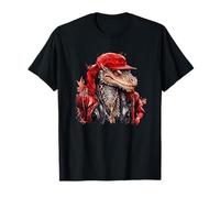 Lagarto Fresco en Chaqueta roja y botín de Gorra Camiseta