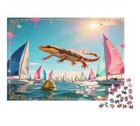 Lagarto Gigante Regata de Veleros Puzzle de 1000 Piezas para Adultos Papel Vista Marina Colorida Relajante Decoración Familiar 70x50cm/1000pcs